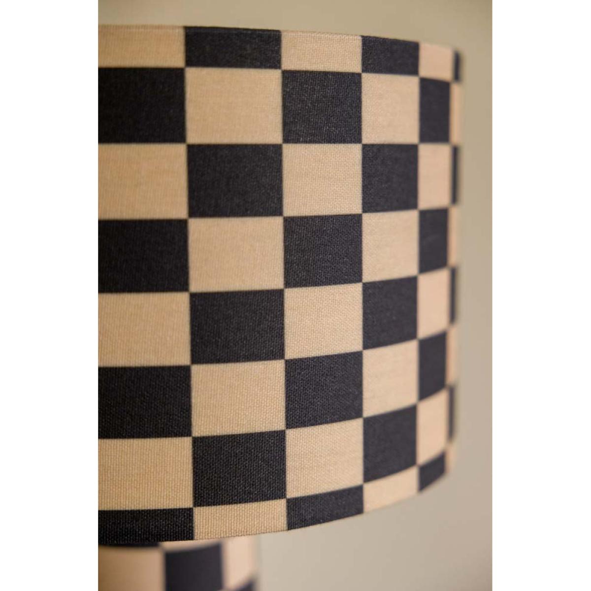 Charcoal & Natural Checkerboard Table Lamp - SECONDS – image 4