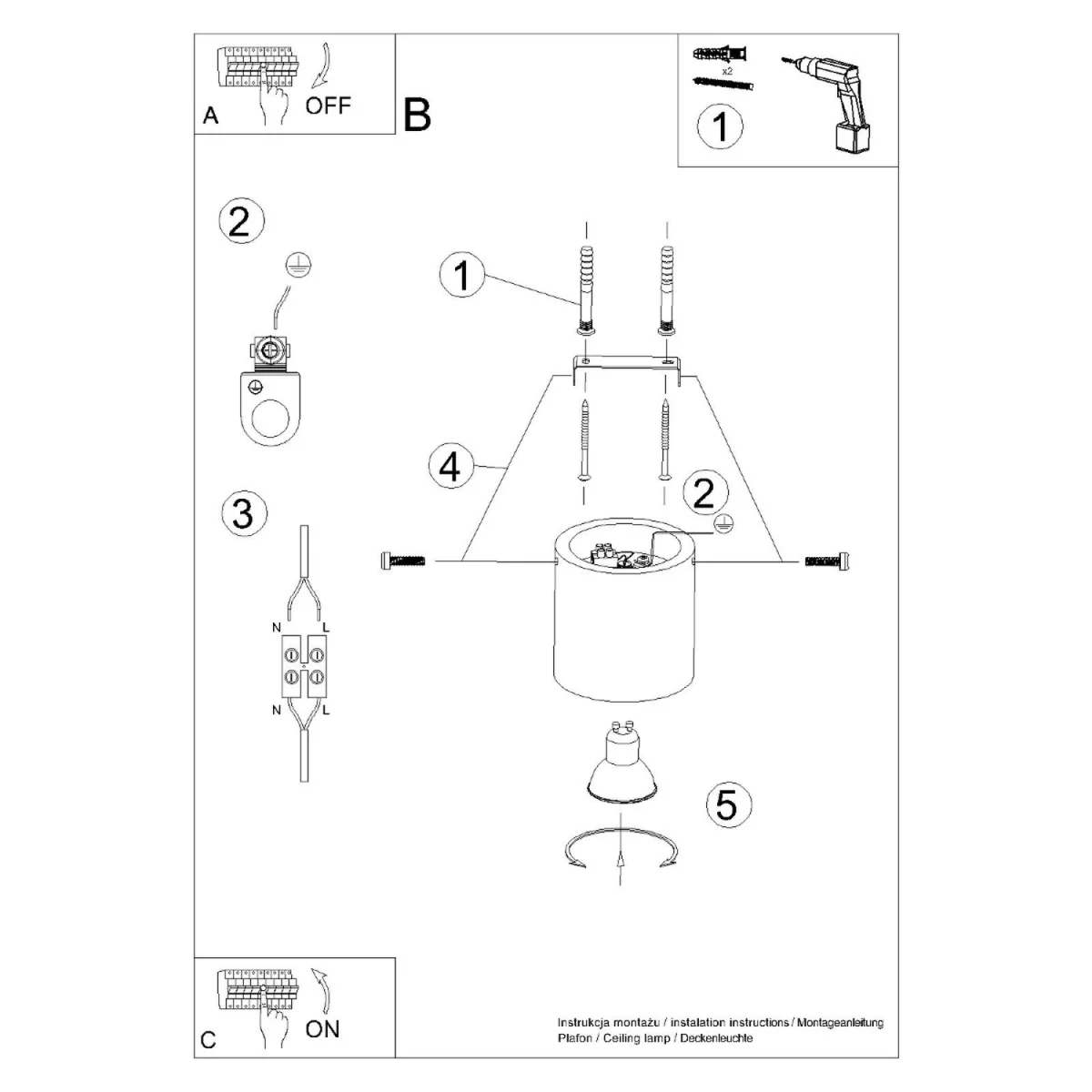Ceiling lamp ORBIS 1 grey - gray / Concrete – image 8