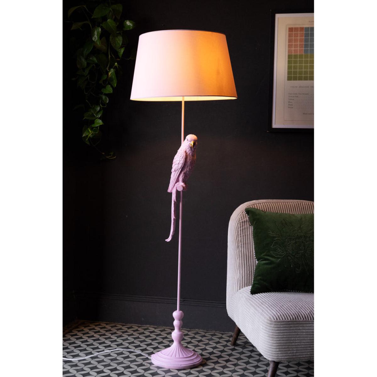 Pretty Pink Parrot Floor Lamp with Shade – image 3