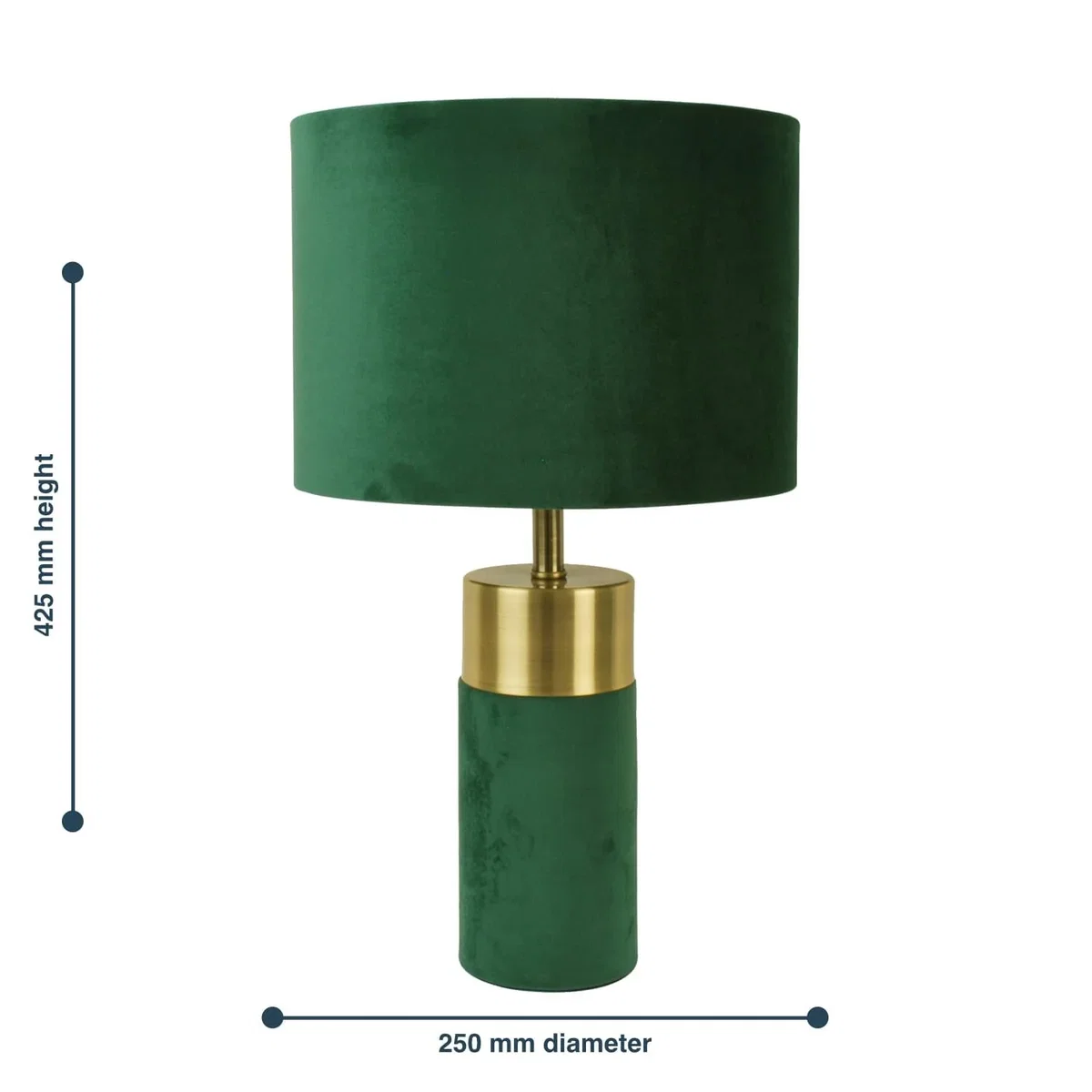 Green Velvet With Antique Brass Detail Table Lamp - Green – image 5