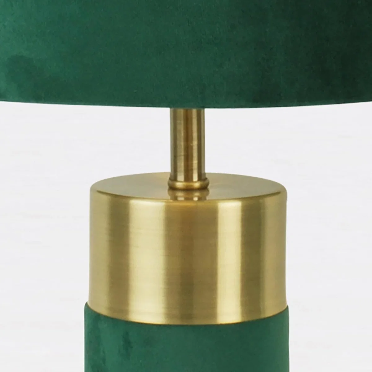 Green Velvet With Antique Brass Detail Table Lamp - Green – image 6