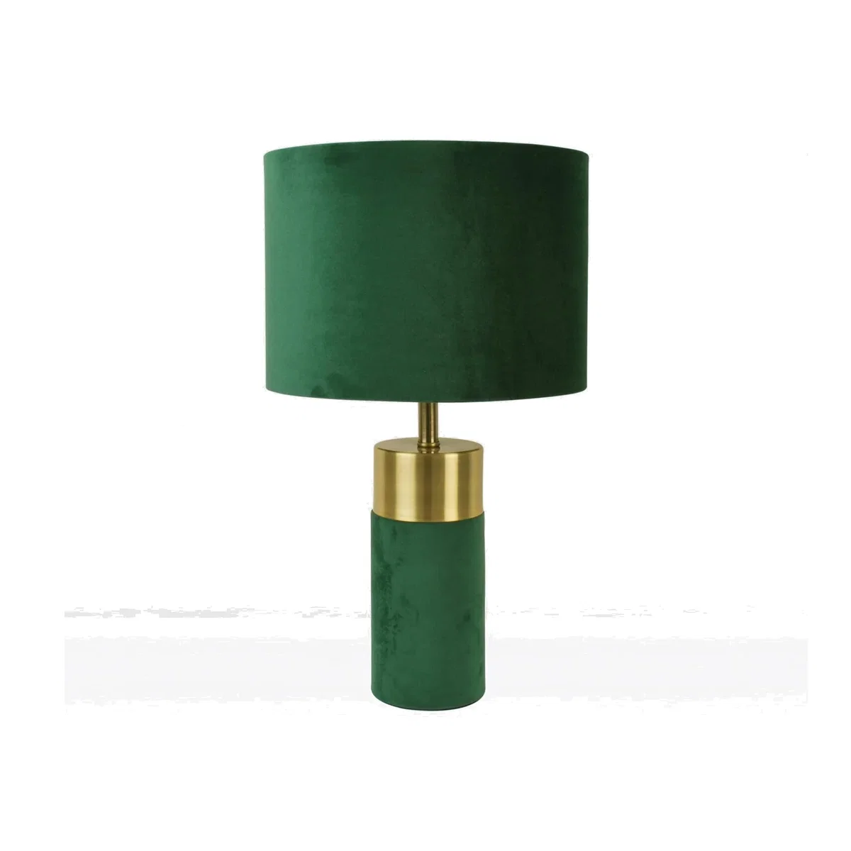 Green Velvet With Antique Brass Detail Table Lamp - Green – image 1