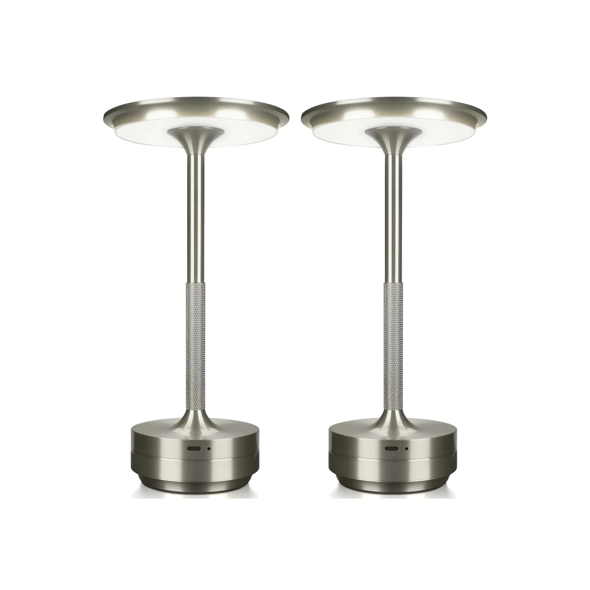 Cordless Table Lamp Rechargeable Metal LED Lamp with Touch Control Set of 2 – image 1