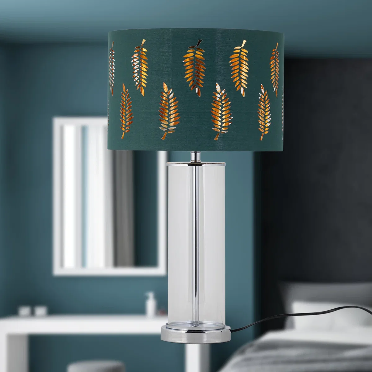 Set Of 2 Aura Base Only Table Lamps - Polished Chrome Plate With Clear Glass Detail – image 1