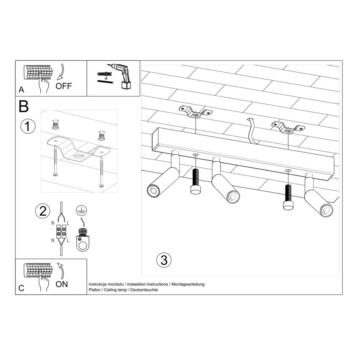 Ceiling lamp EYETECH 3 black - black – image 7