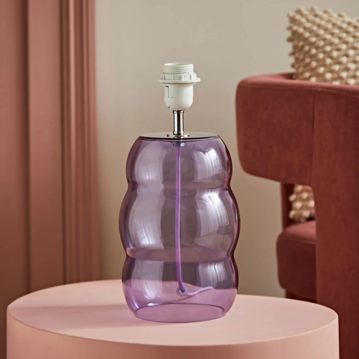 Lolly Glass Bubble Table Lamp Base - Lilac – image 3