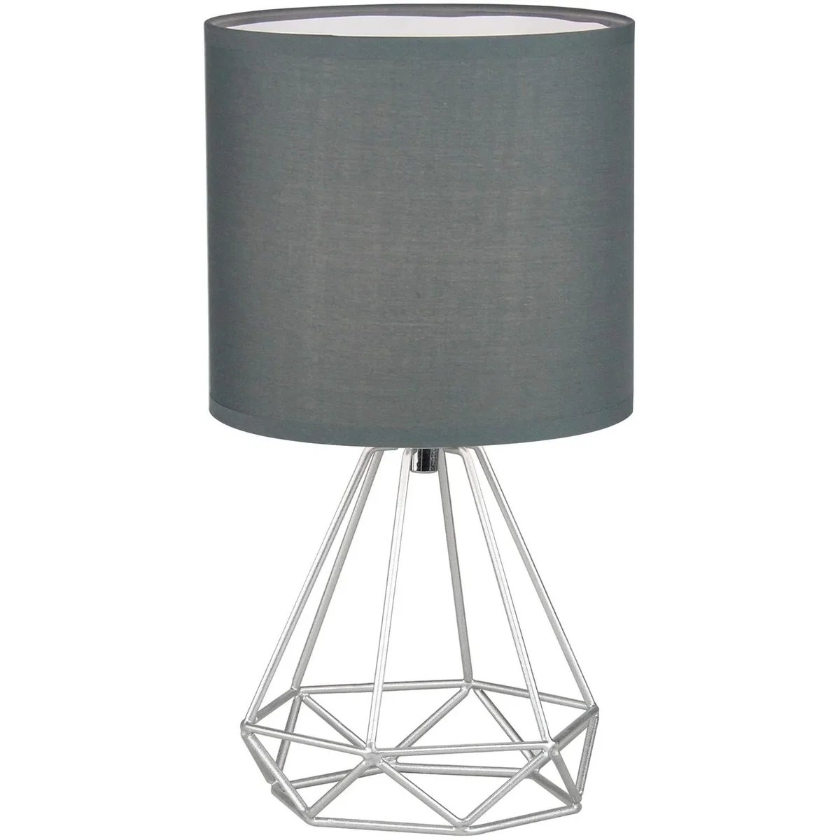 Set Of 2 Christie Silver Geometric Lamps - Silver & Grey – image 2