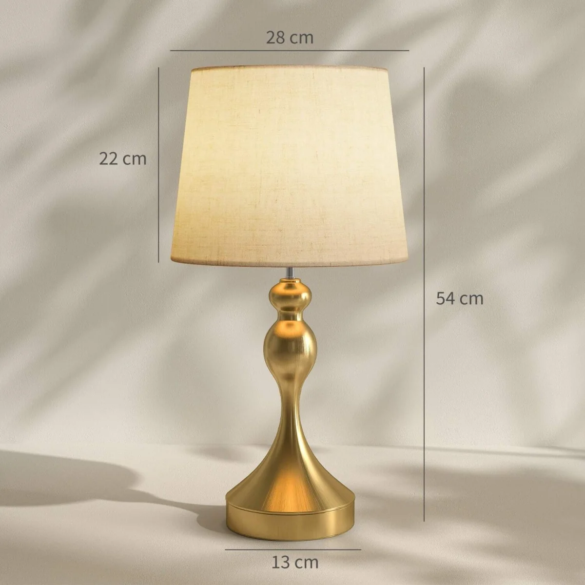 Rino Set of 2 Gold Tone Bedside Lamps with Linen Shades and USB-C/USB-A Charging – image 3