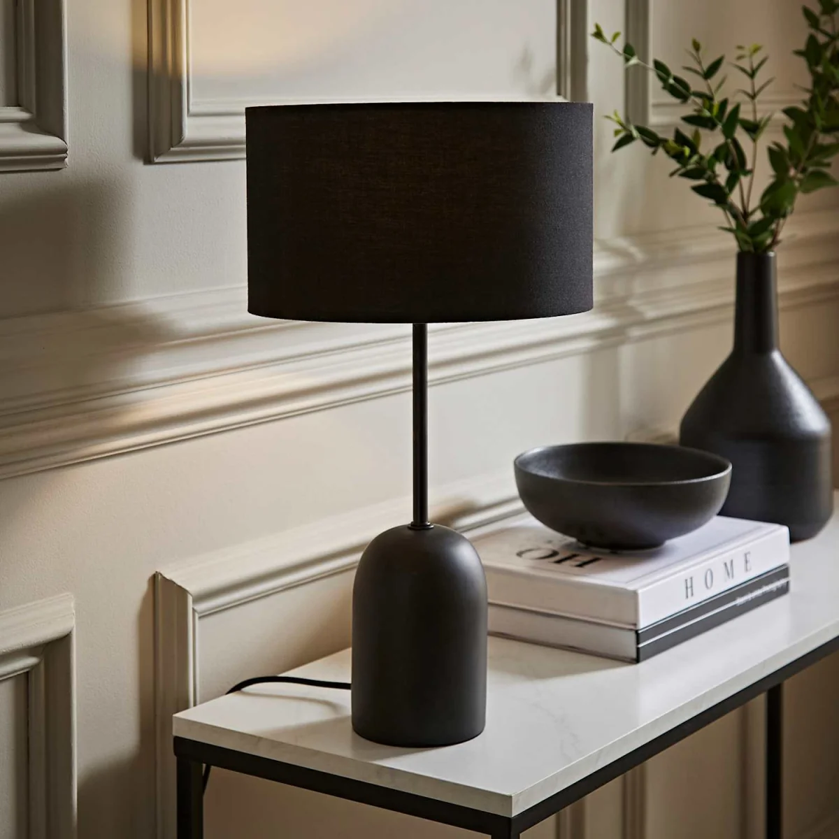 Kaiden Dome Table Lamp with Drum Shade - Black / 0.21kg – image 4