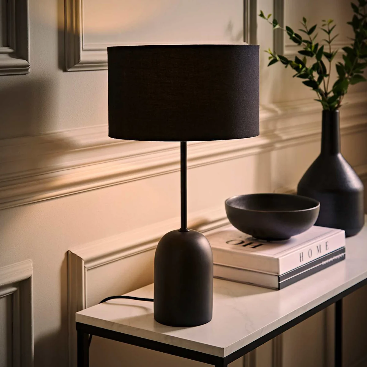 Kaiden Dome Table Lamp with Drum Shade - Black / 0.21kg – image 5