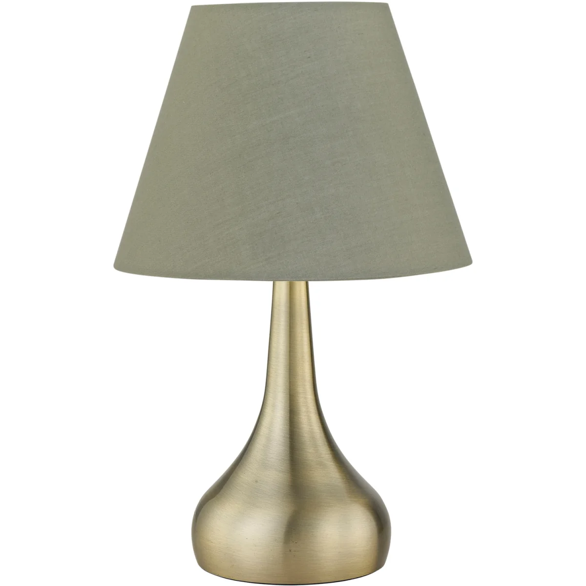 Set Of 2 Romana Antique Brass Touch Lamps With Sage Green Shades - Antique Brass & Green – image 2