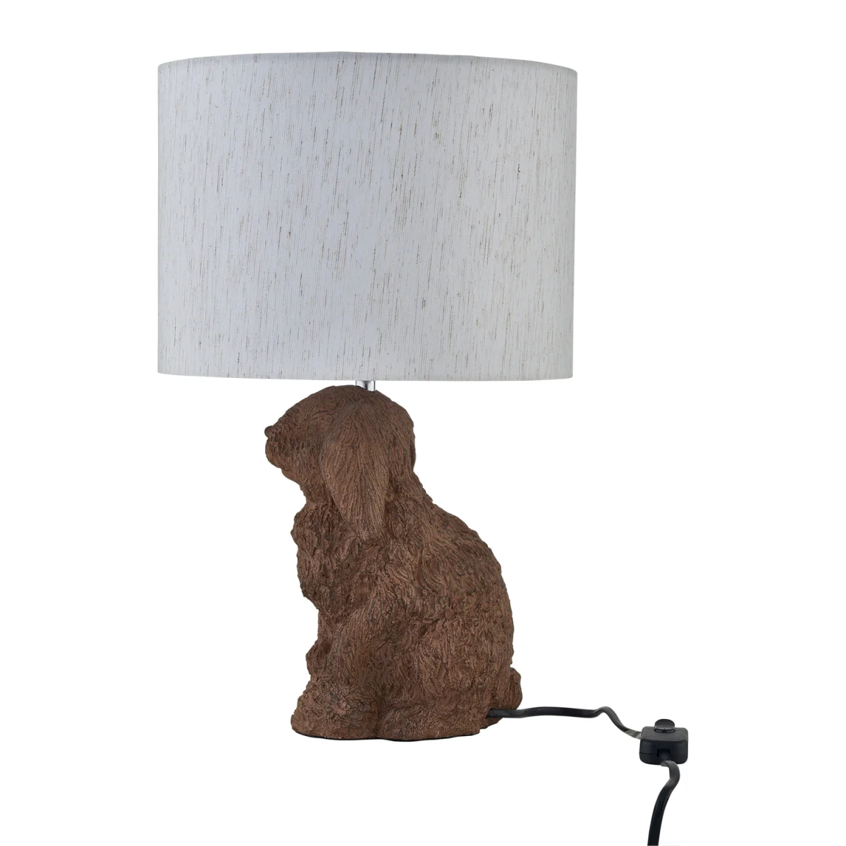 Set Of 2 Lily Table Lamp With Shades - Brown Resin And Oatmeal Linen – image 2