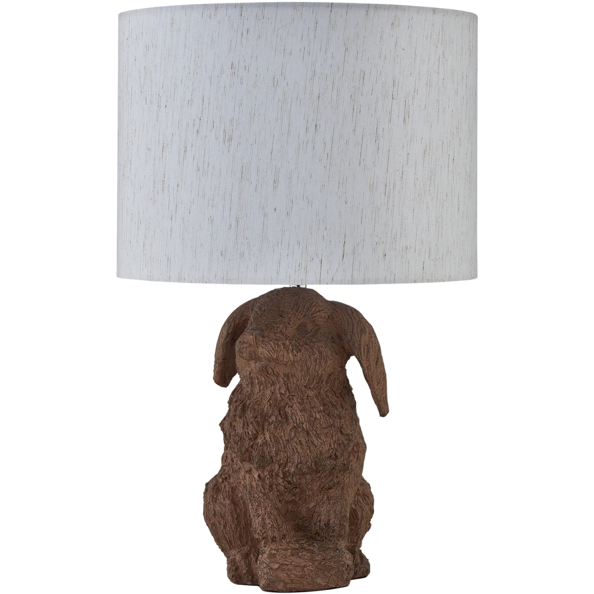 Set Of 2 Lily Table Lamp With Shades - Brown Resin And Oatmeal Linen – image 3
