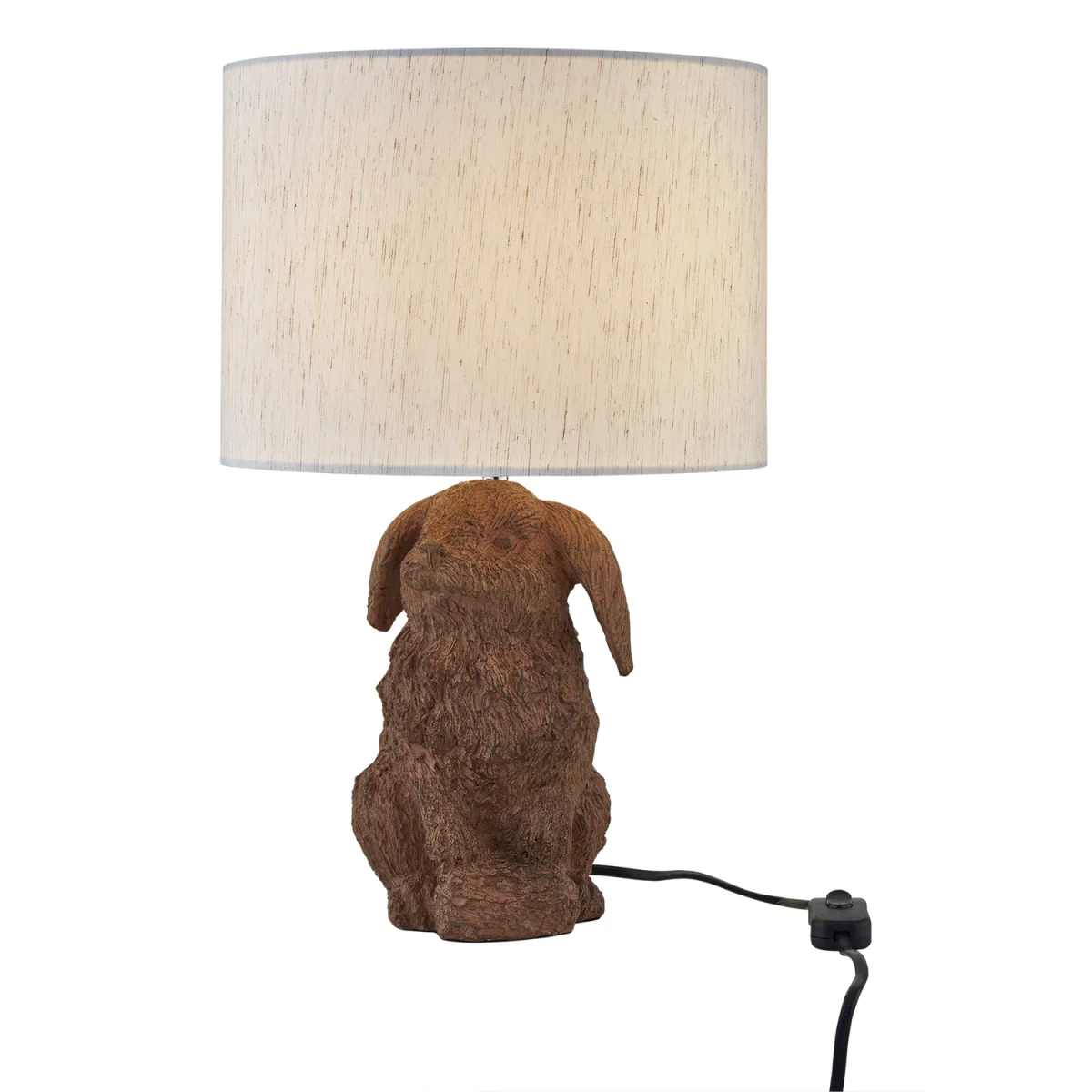 Set Of 2 Lily Table Lamp With Shades - Brown Resin And Oatmeal Linen – image 4