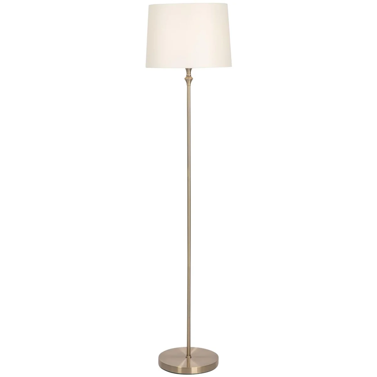 Winchester Floor Lamp - Antique Brass Plate And Cream Cotton – image 3