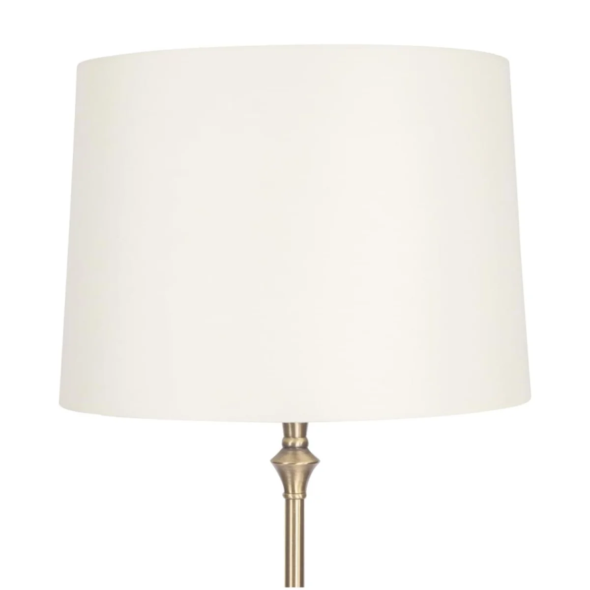 Winchester Floor Lamp - Antique Brass Plate And Cream Cotton – image 4
