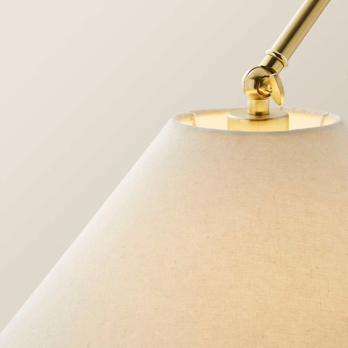 Layla Brushed Gold Adjustable Floor Lamp with Linen Shade - Gold / No - Gold – image 4