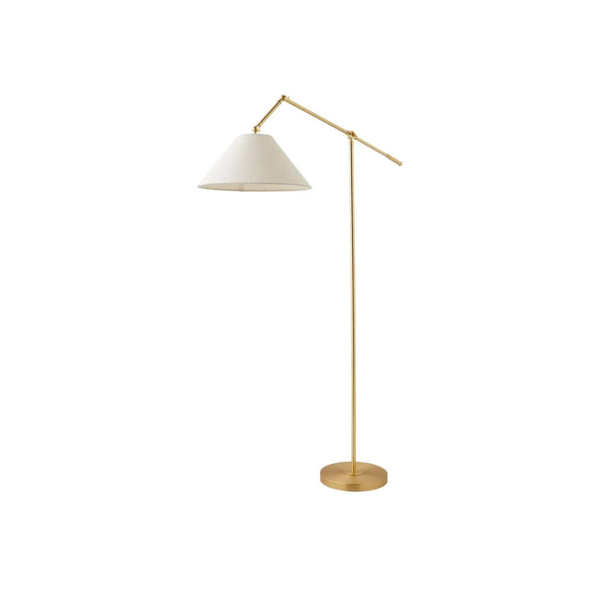 Layla Brushed Gold Adjustable Floor Lamp with Linen Shade - Gold / No - Gold – image 1