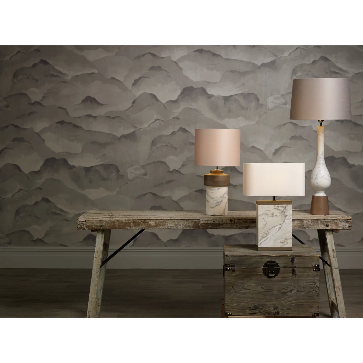 Nomad Table Lamp Marble Wood Base – image 3