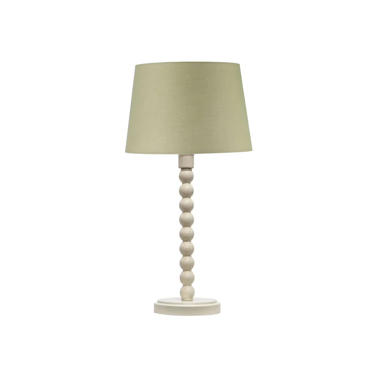 Bobbin Ivory Lamp With Sage Green Cotton Shade - Ivory & Sage Green – image 1