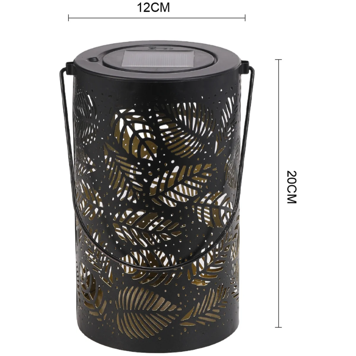Solar Metal Leaf Hollow Garden Projection Lamp - Black – image 2