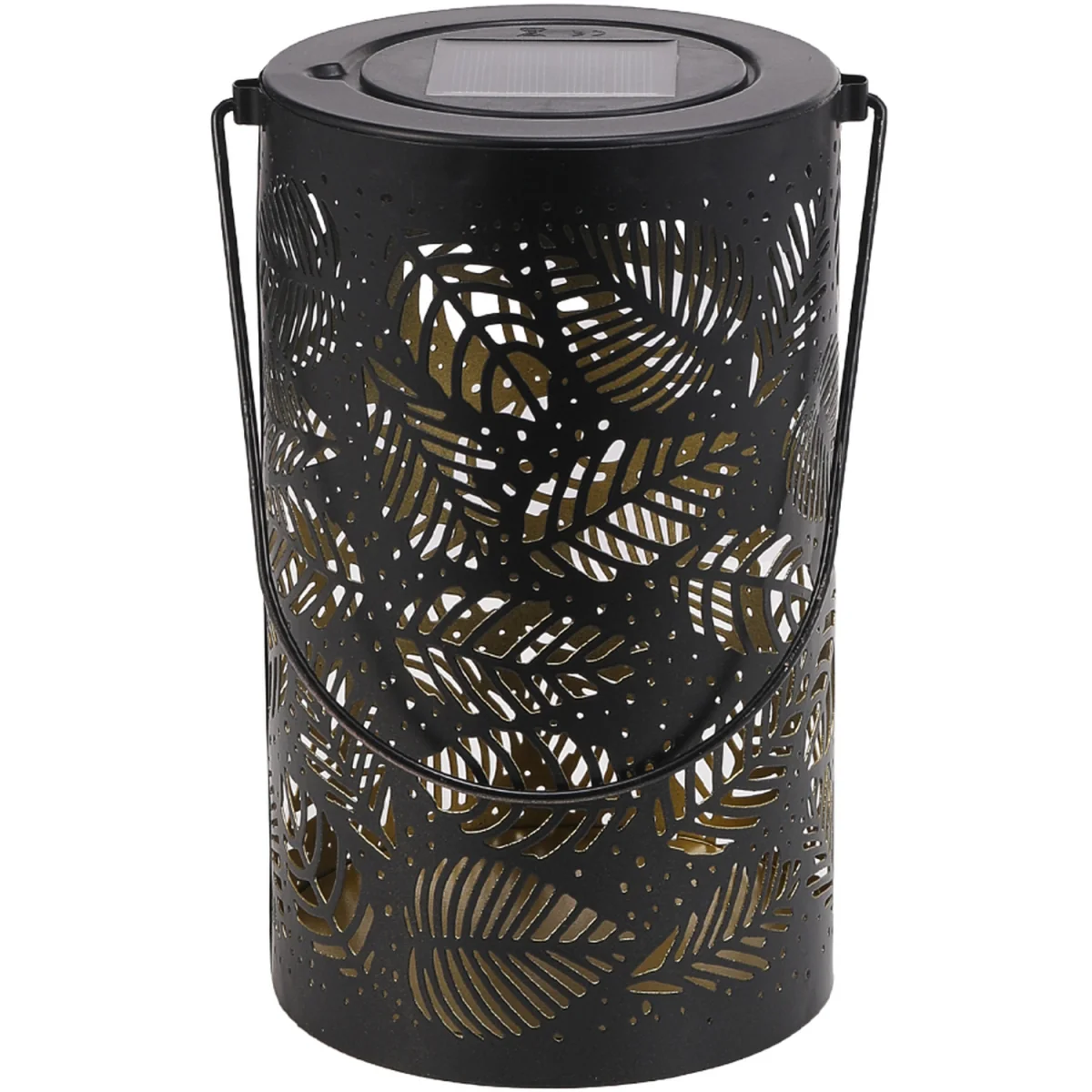 Solar Metal Leaf Hollow Garden Projection Lamp - Black – image 11