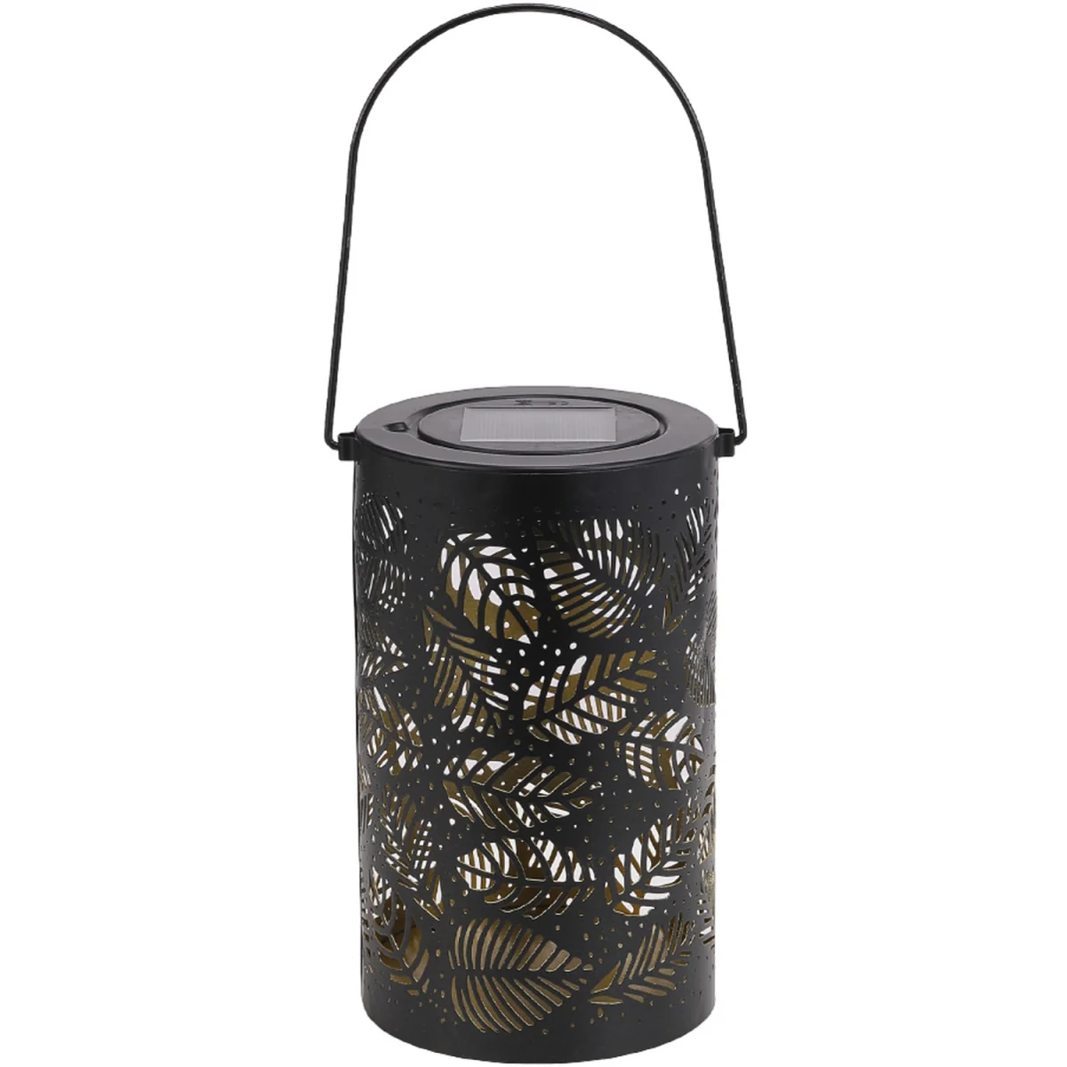 Solar Metal Leaf Hollow Garden Projection Lamp - Black – image 12