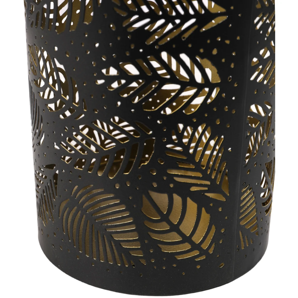 Solar Metal Leaf Hollow Garden Projection Lamp - Black – image 5