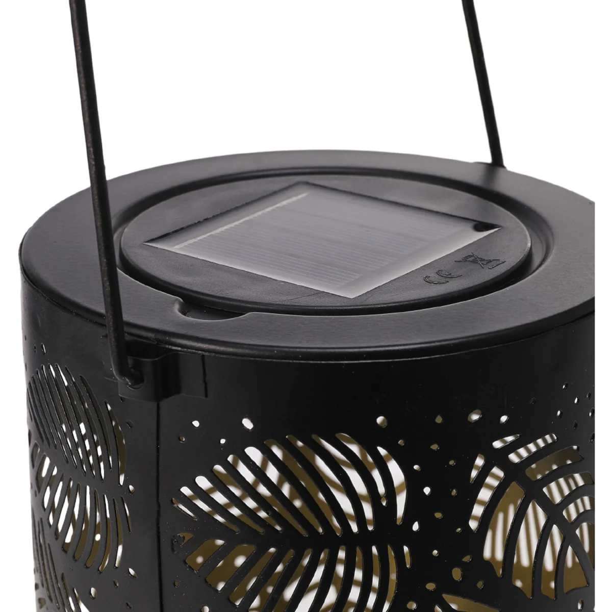Solar Metal Leaf Hollow Garden Projection Lamp - Black – image 7