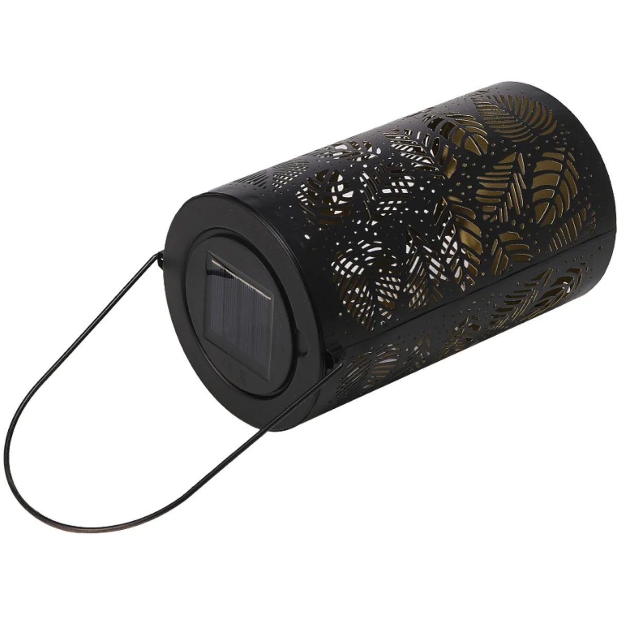 Solar Metal Leaf Hollow Garden Projection Lamp - Black – image 9