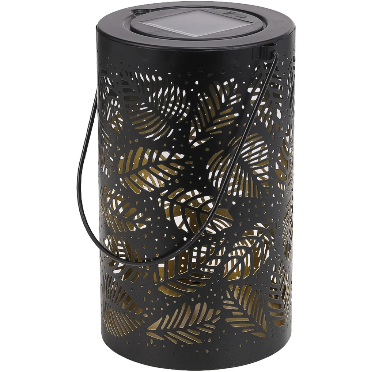 Solar Metal Leaf Hollow Garden Projection Lamp - Black – image 10