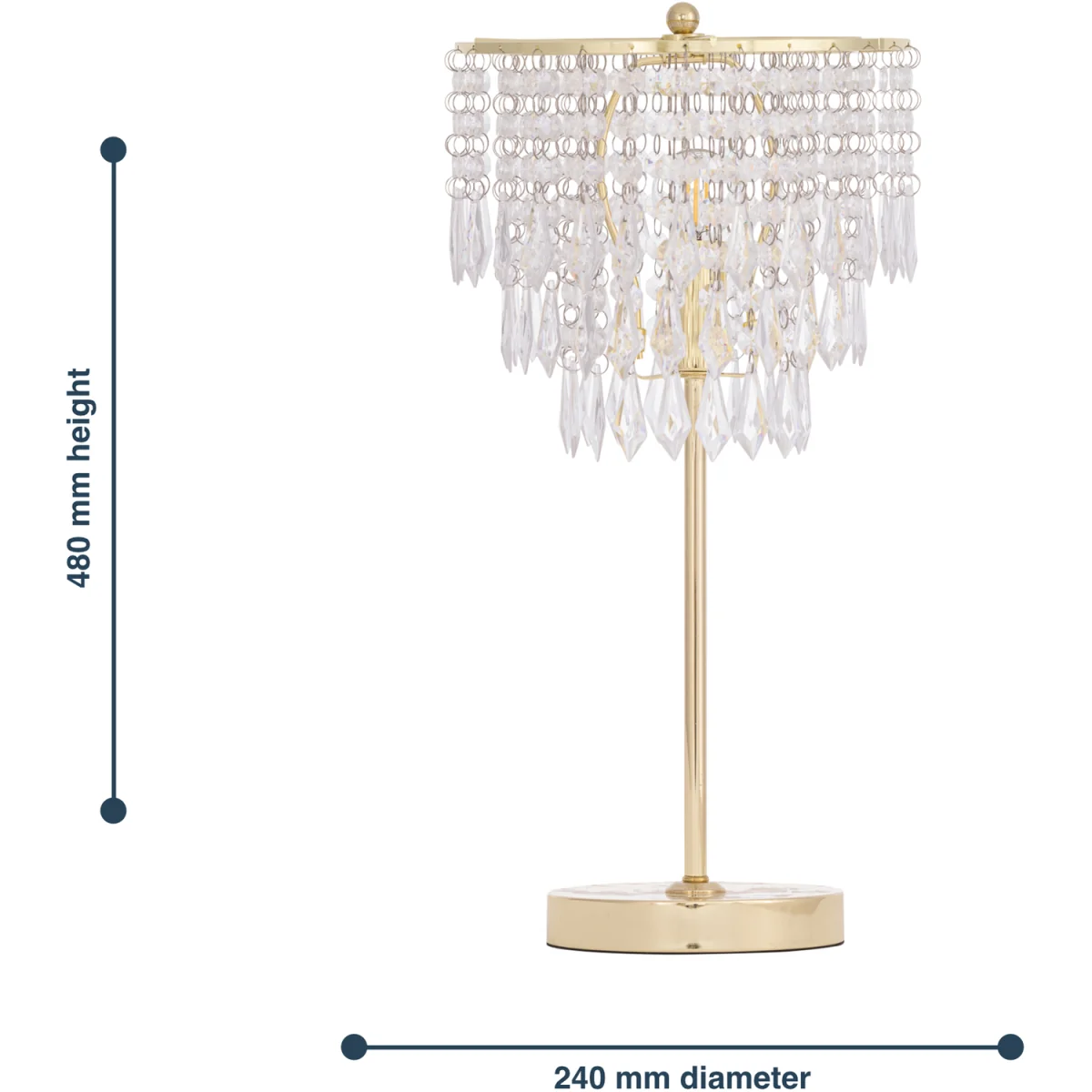 Set Of 2 Cascada Table Lamp With Shades - Polished Gold Plate And Clear Acrylic – image 6