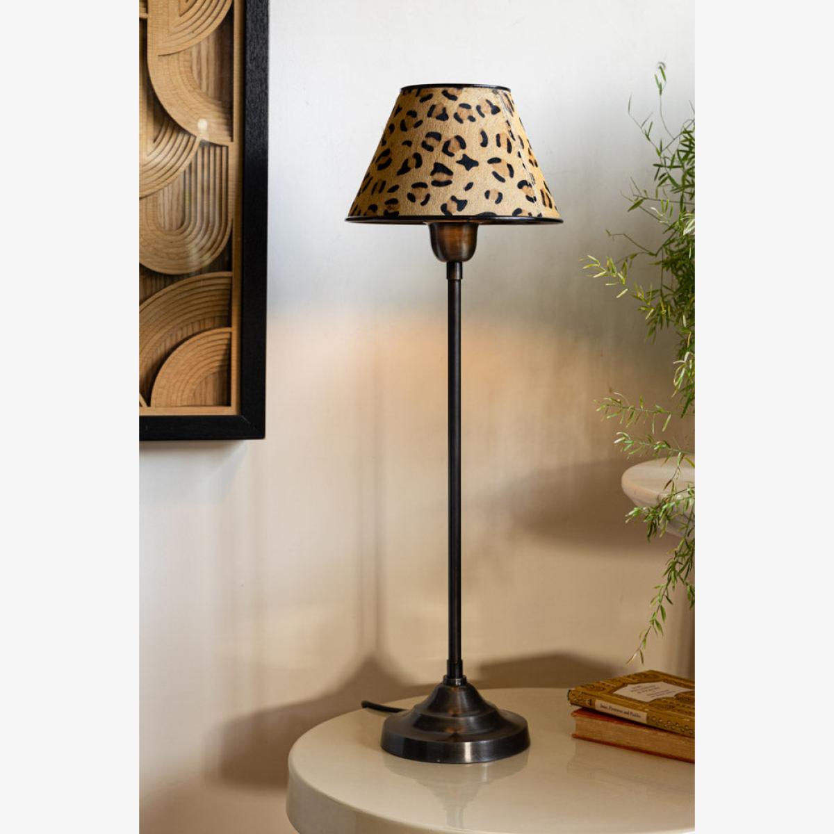 Thin Table Lamp With Leopard Shade – image 1