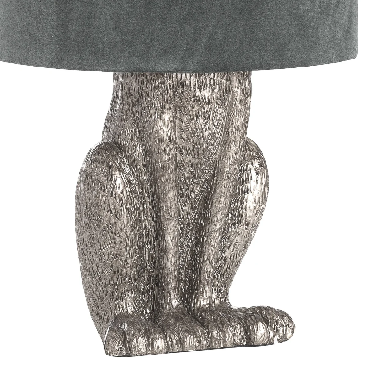 Silver Hare Quirky Table Lamp With Velvet Shade - Silver – image 4