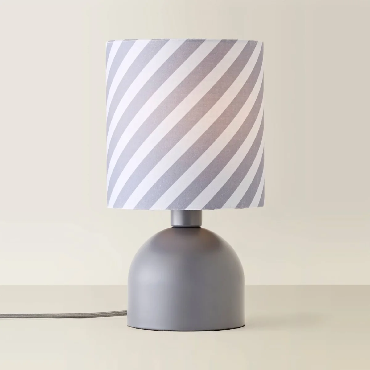 Miley Grey Twist Print Table Lamp with Drum Shade / No - Grey – image 4