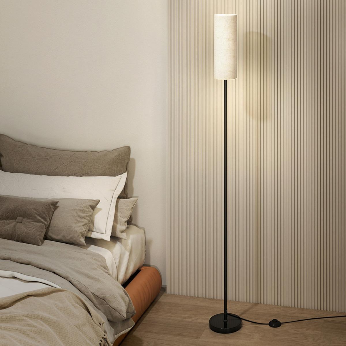 Dimmable LED Floor Lamp with Remote and Foot Switch - White