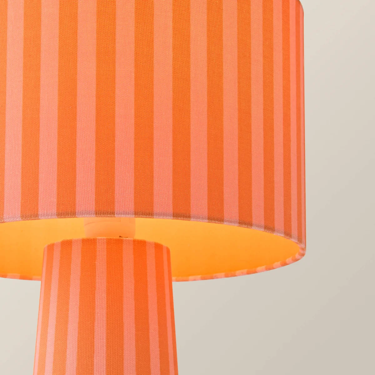 Thorley Stripe Drum Shade Full Fabric Table Lamp - Orange / 0.84kg – image 5