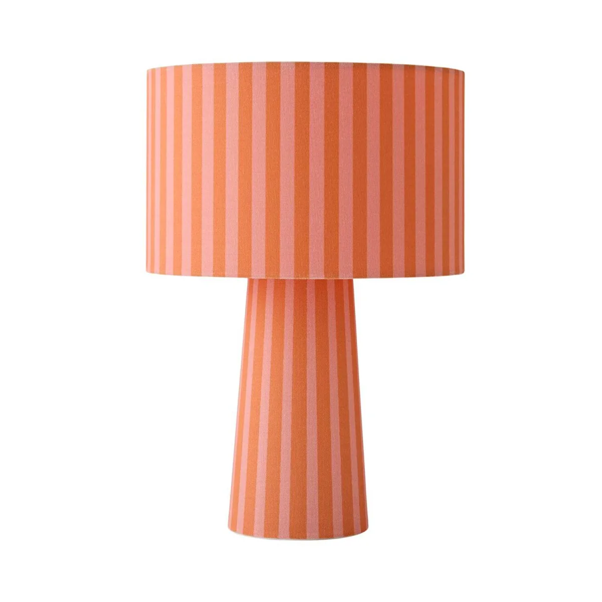 Thorley Stripe Drum Shade Full Fabric Table Lamp - Orange / 0.84kg – image 6