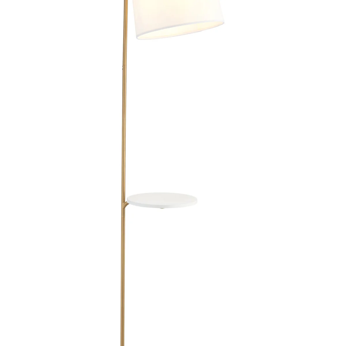 Newbury floor reading lamp - Brushed Brass Plate And White Cotton – image 2