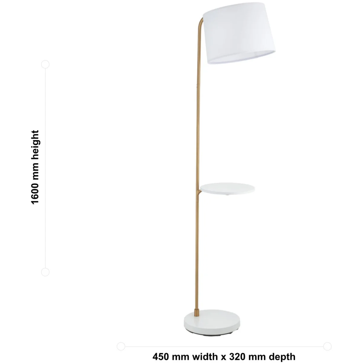 Newbury floor reading lamp - Brushed Brass Plate And White Cotton – image 9