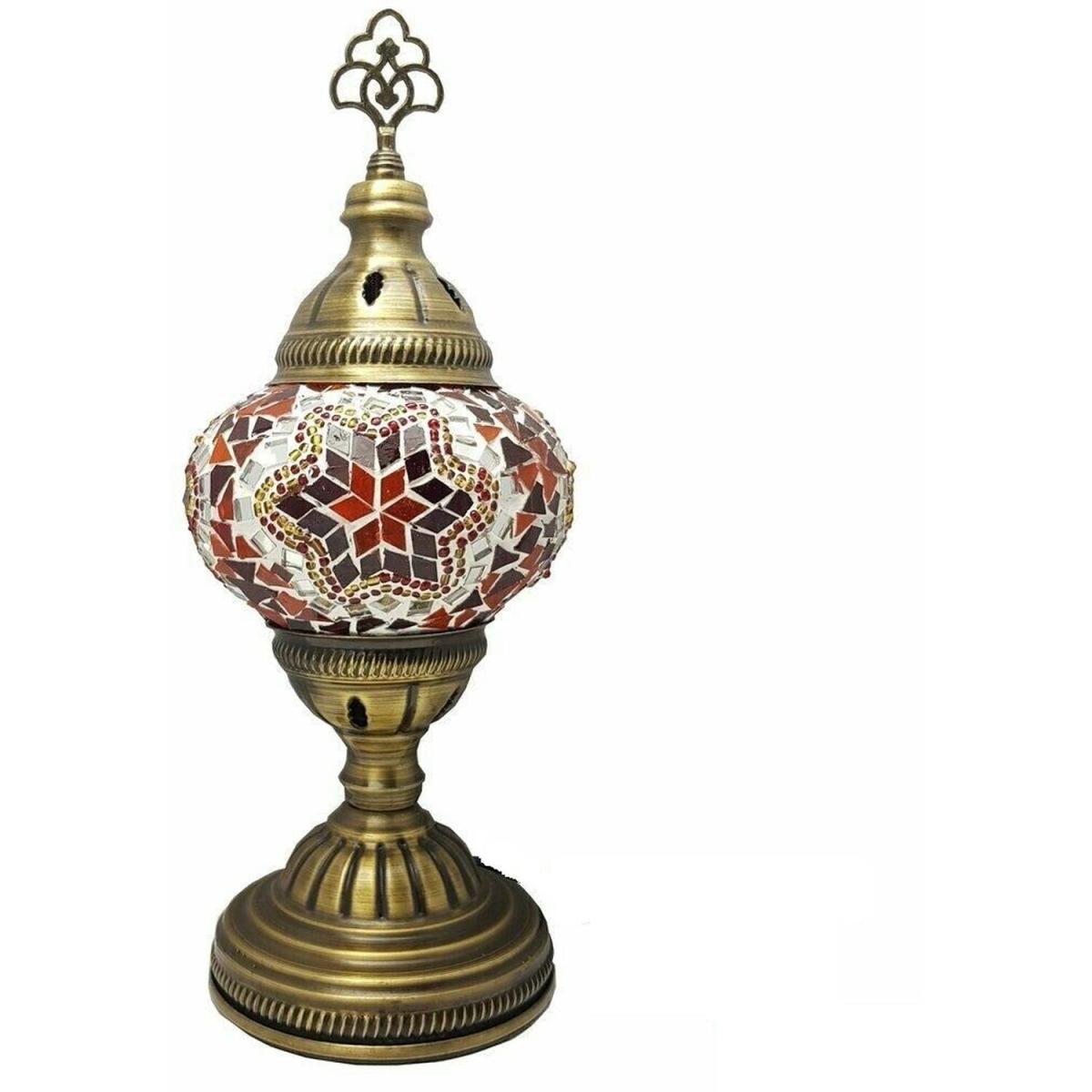 Turkish Moroccan Table Desk Lamp Mosaic Glass CE - Style -31 - Teal – image 4
