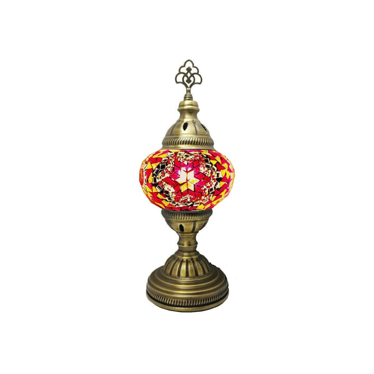 Turkish Moroccan Table Desk Lamp Mosaic Glass CE - Style -31 - Teal – image 1
