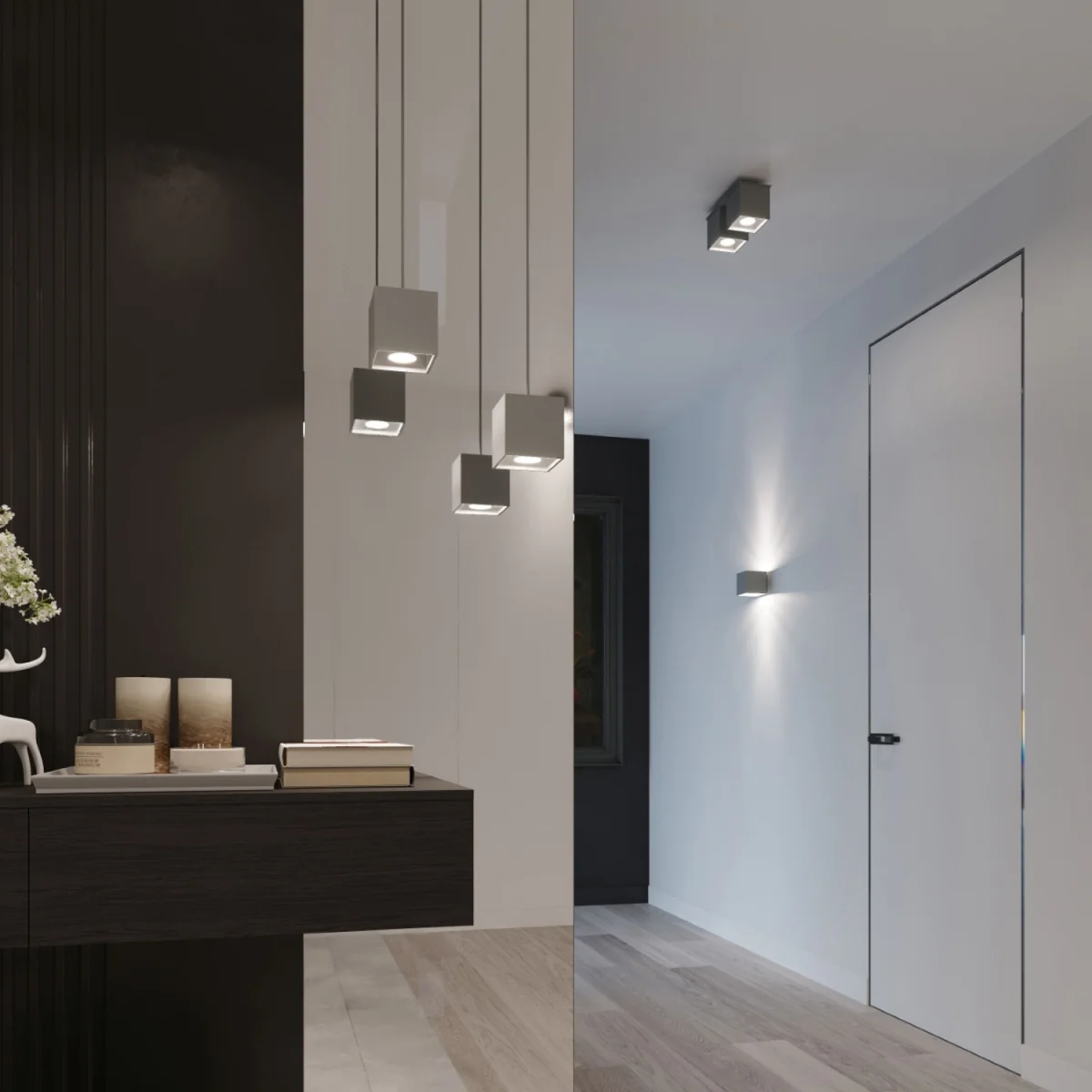 Ceiling lamp QUAD 1 black - gray / Concrete – image 13