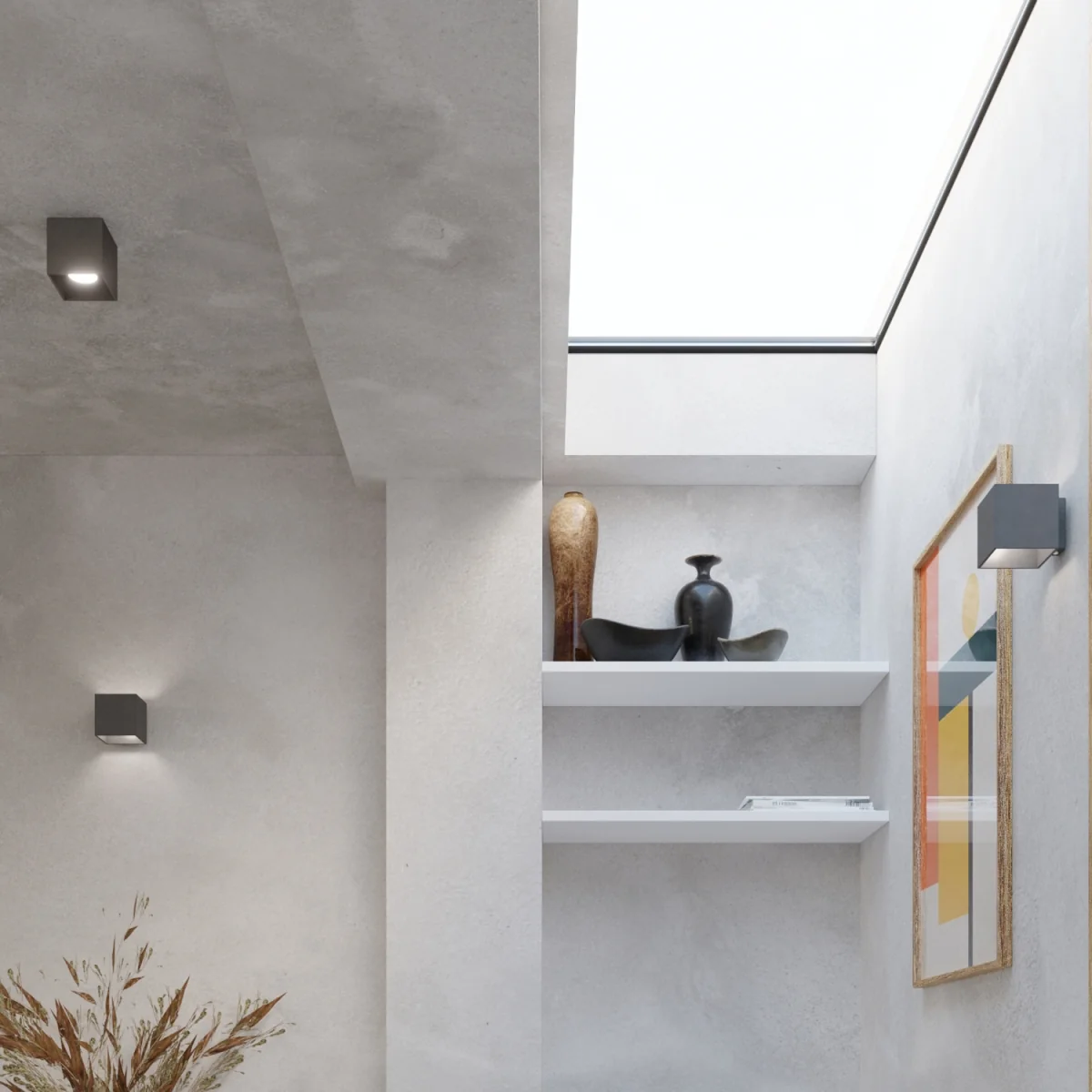 Ceiling lamp QUAD 1 black - gray / Concrete – image 24