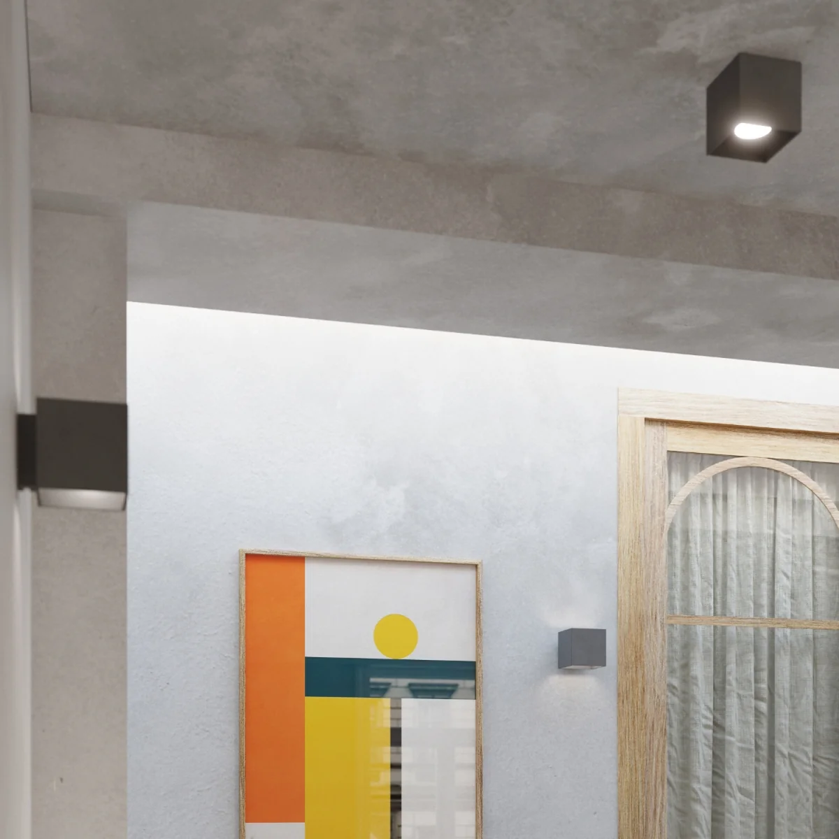 Ceiling lamp QUAD 1 black - gray / Concrete – image 25