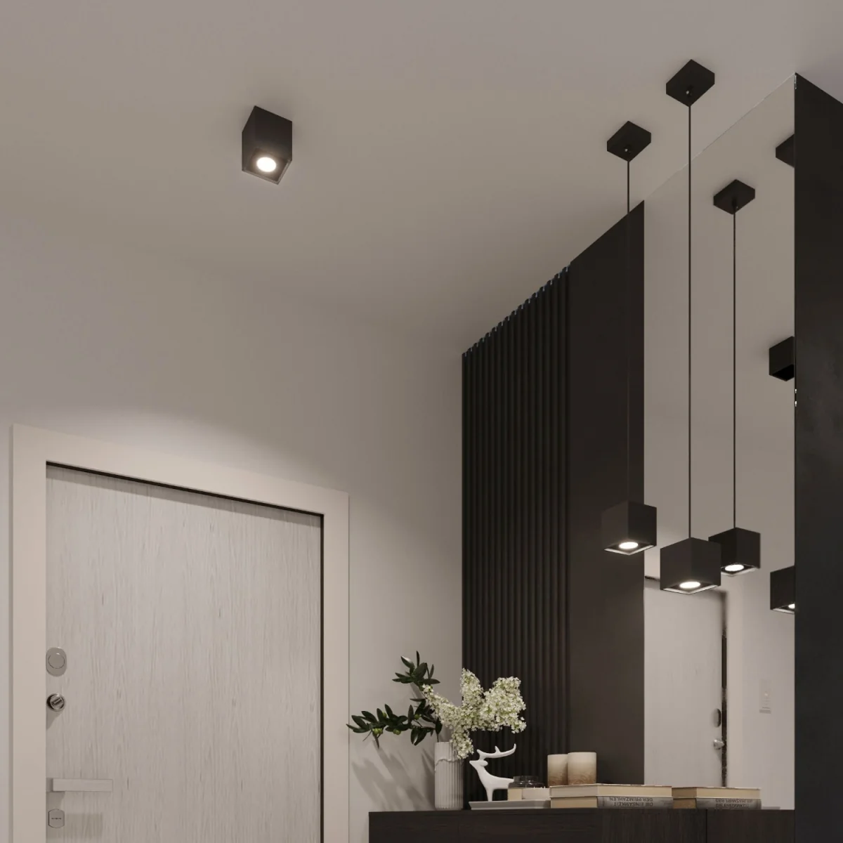 Ceiling lamp QUAD 1 black - gray / Concrete – image 6