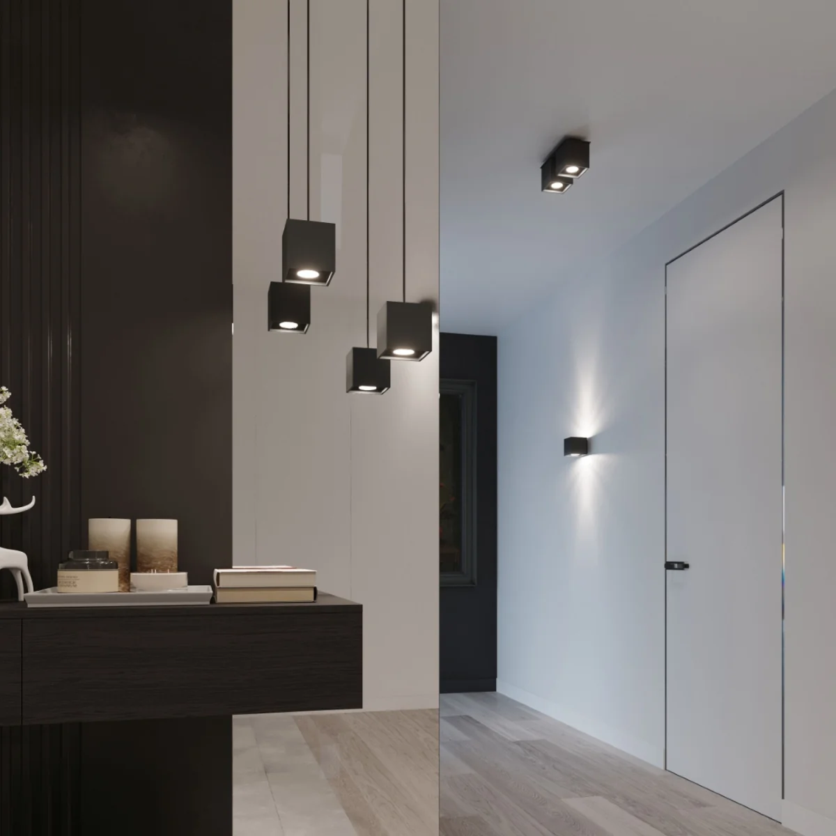 Ceiling lamp QUAD 1 black - gray / Concrete – image 8