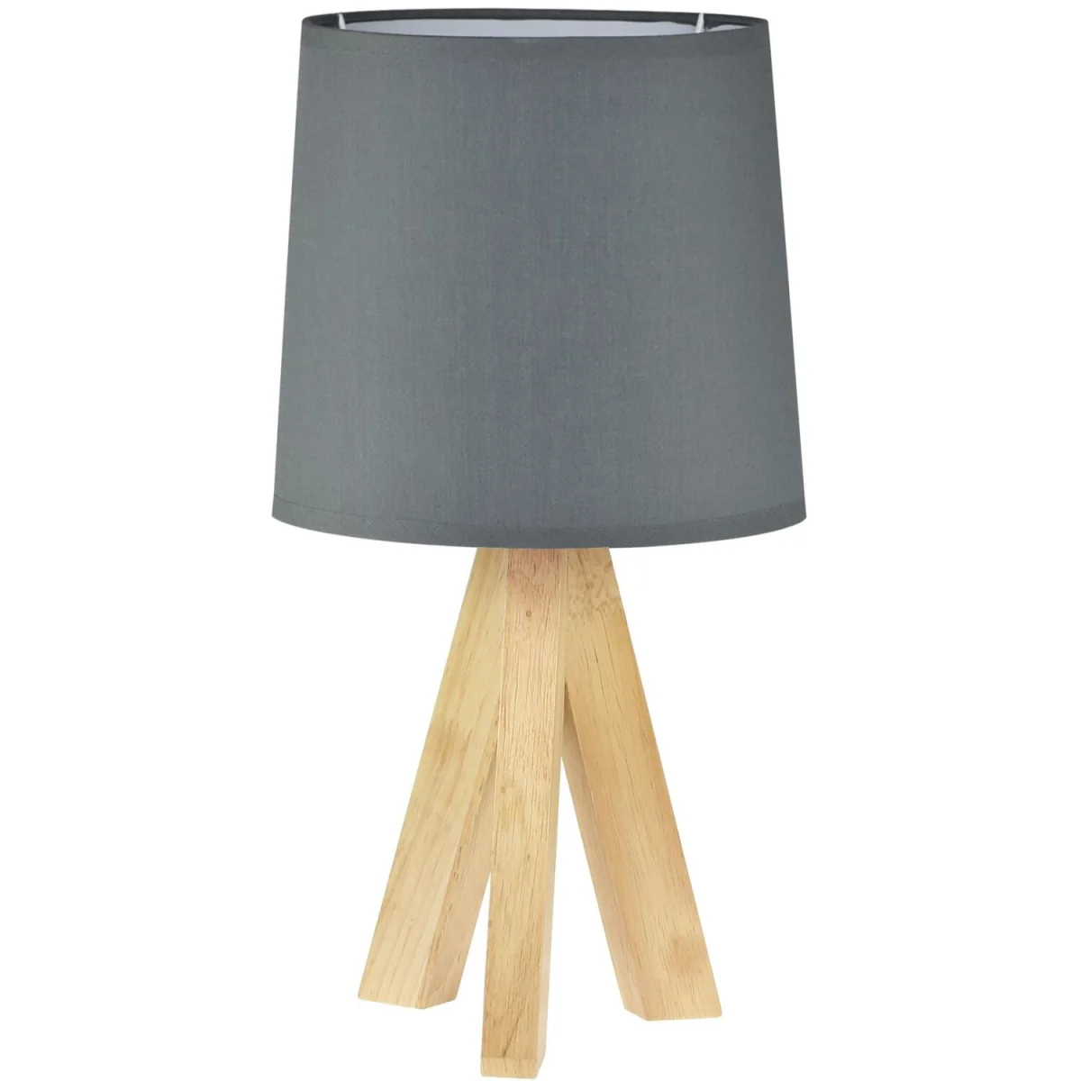 Hubert Table Lamp With Shade - Wood And Grey Cotton – image 3