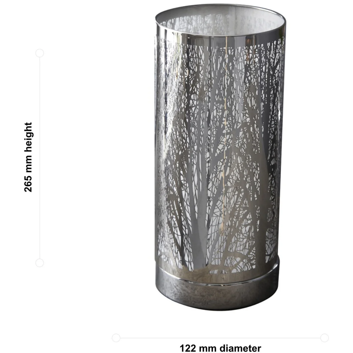 Morris Table Lamp With Shade - Polished Chrome Plate And Mirrored Glass – image 3