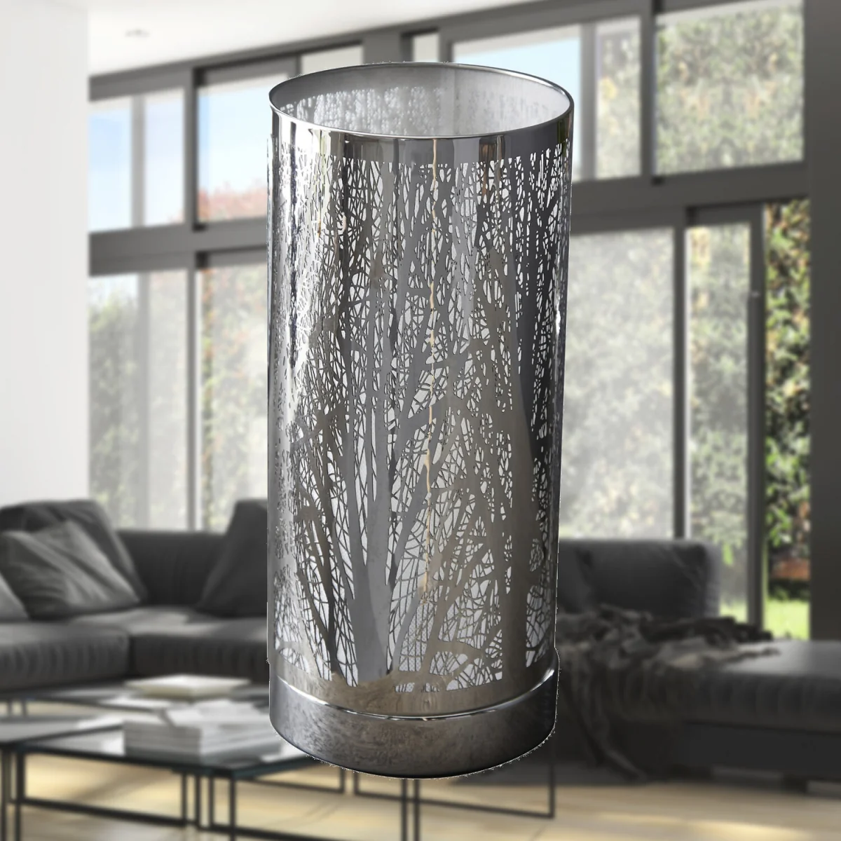 Morris Table Lamp With Shade - Polished Chrome Plate And Mirrored Glass – image 4